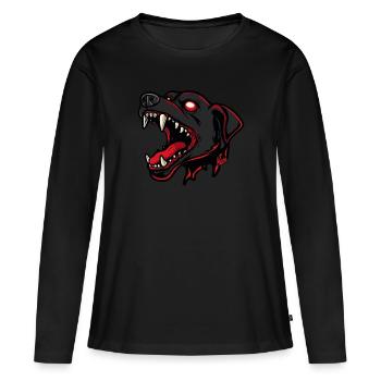 Chien de l’enfer, chien de l’enfer - T-shirt manches longues Premium bio Femme - noir - Devant - Julia (174cm)