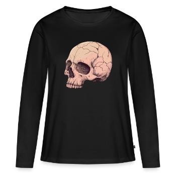 Pink Pink Skull - Women's Premium Organic Long Sleeve Shirt - black - Front - Julia (174cm)