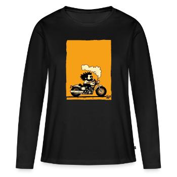En route pour l’autoroute - Motard - T-shirt manches longues Premium bio Femme - noir - Devant - Julia (174cm)