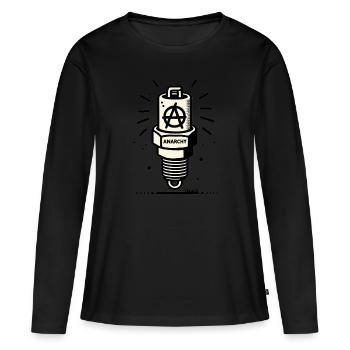 Anarchy Spark Plug - Women's Premium Organic Long Sleeve Shirt - black - Front - Julia (174cm)