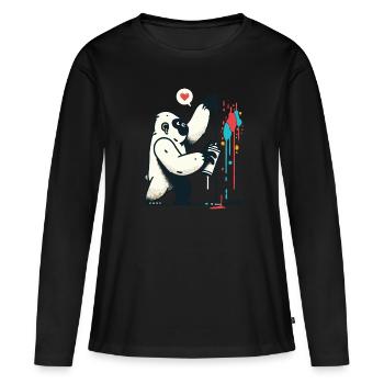 Graffiti gorilla with spray can - Women's Premium Organic Long Sleeve Shirt - black - Front - Julia (174cm)