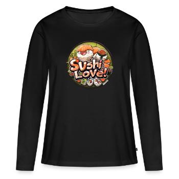 Sushi Love: Funny Japan Sushi Design - Women's Premium Organic Long Sleeve Shirt - black - Front - Julia (174cm)