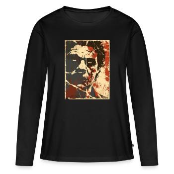 Le bon mauvais garçon – Portrait grunge - T-shirt manches longues Premium bio Femme - noir - Devant - Julia (174cm)