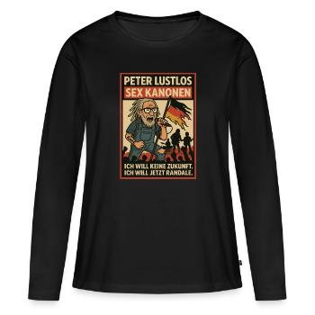 Peter Listless Punk Parody – Maintenant Rampage ! - T-shirt manches longues Premium bio Femme - noir - Devant - Julia (174cm)