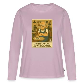Peter apathique dans trop de chi-chi, trop peu de café - T-shirt manches longues Premium bio Femme - rose poudré - Devant - Julia (174cm)