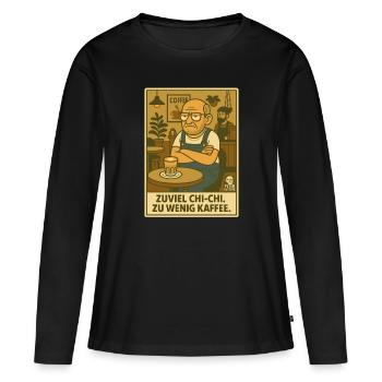 Peter apathique dans trop de chi-chi, trop peu de café - T-shirt manches longues Premium bio Femme - noir - Devant - Julia (174cm)