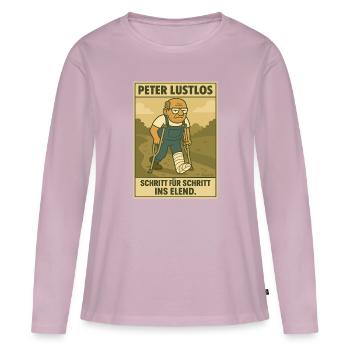 Peter Listless – Pas à pas dans la misère - T-shirt manches longues Premium bio Femme - rose poudré - Devant - Julia (174cm)