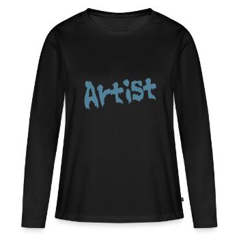Artiste - T-shirt manches longues Premium bio Femme - noir - Devant - Julia (174cm)