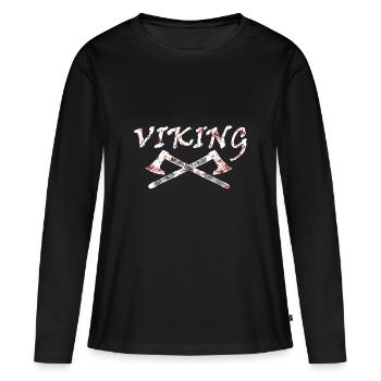 Vikings, Vikings, Odin, Thor, Ragnar, Ivar - T-shirt manches longues Premium bio Femme - noir - Devant - Julia (174cm)