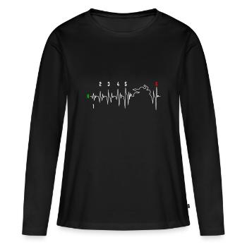 Moto Heartbeat Motorcyclist Racing Machine - T-shirt manches longues Premium bio Femme - noir - Devant - Julia (174cm)
