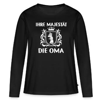Ihre Majestät die Oma - Frauen Premium Bio Langarmshirt - Schwarz - Vorne - Julia (174cm)