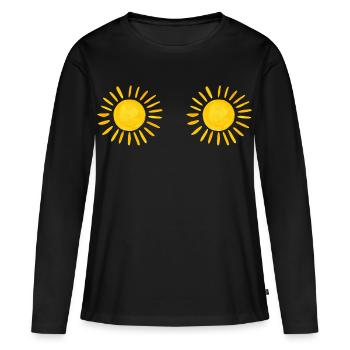 Sun t-shirt women - Women's Premium Organic Long Sleeve Shirt - black - Front - Julia (174cm)