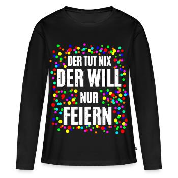 Il veut fêter ça - T-shirt manches longues Premium bio Femme - noir - Devant - Julia (174cm)