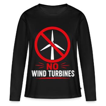 Widerstand gegen Windräder für Landwirte - Frauen Premium Bio Langarmshirt - Schwarz - Vorne - Julia (174cm)