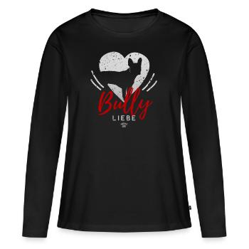 Bully Herz-Silhouette 2 - Frauen Premium Bio Langarmshirt - Schwarz - Vorne - Julia (174cm)