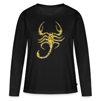 Scorpion, digital, Scorpio, gold - Women's Premium Organic Long Sleeve Shirt - black - Front - Julia (174cm)