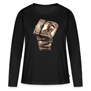 Dollars - T-shirt manches longues Premium bio Femme - noir - Devant - Julia (174cm)