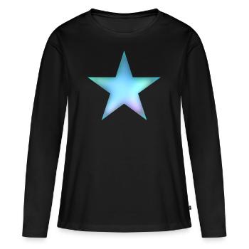 Étoile - T-shirt manches longues Premium bio Femme - noir - Devant - Julia (174cm)