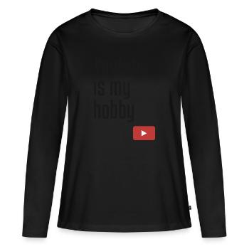 Youtube est mon passe-temps - T-shirt manches longues Premium bio Femme - noir - Devant - Julia (174cm)