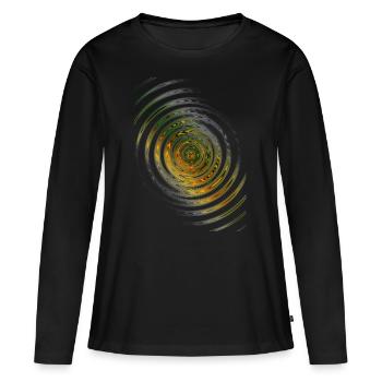 Helle Wellen - Frauen Premium Bio Langarmshirt - Schwarz - Vorne - Julia (174cm)