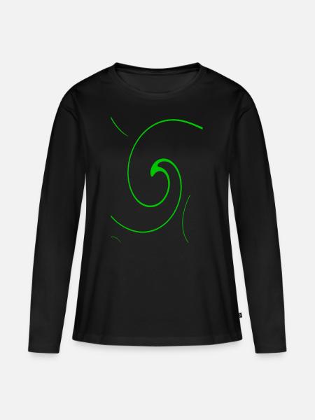 Neon Spirale - Frauen Premium Bio Langarmshirt - Schwarz
