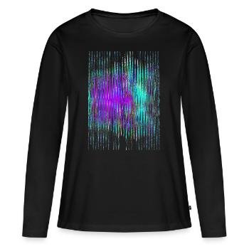 Inverser les ondes sonores - T-shirt manches longues Premium bio Femme - noir - Devant - Julia (174cm)