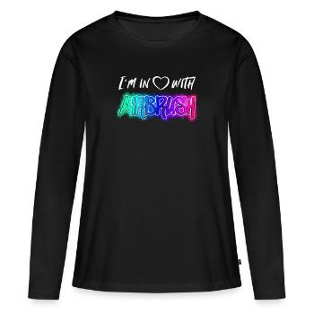 I’m in Love with Airbrush - T-shirt manches longues Premium bio Femme - noir - Devant - Julia (174cm)
