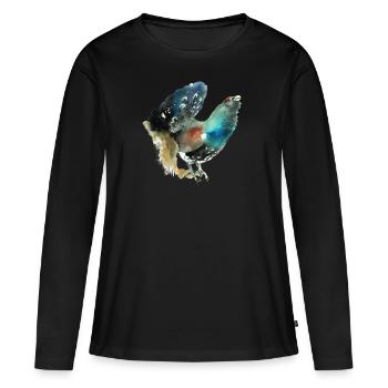 Bushkasi - T-shirt manches longues Premium bio Femme - noir - Devant - Julia (174cm)