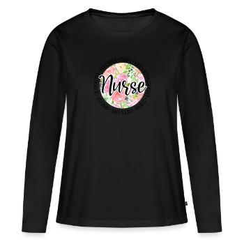 Infirmière infirmière - T-shirt manches longues Premium bio Femme - noir - Devant - Julia (174cm)