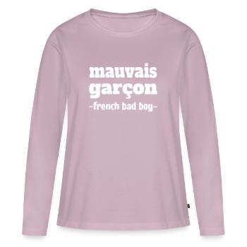 bad boy -french bad boy- - Women's Premium Organic Long Sleeve Shirt - dusky pink - Front - Julia (174cm)