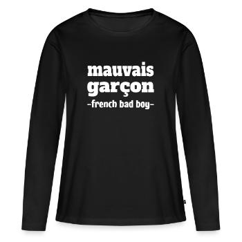 böser Junge - französischer böser Junge - - Frauen Premium Bio Langarmshirt - Schwarz - Vorne - Julia (174cm)
