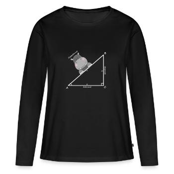 hippotenuse - Frauen Premium Bio Langarmshirt - Schwarz - Vorne - Julia (174cm)