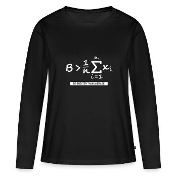 Être supérieur à la moyenne - T-shirt manches longues Premium bio Femme - noir - Devant - Julia (174cm)