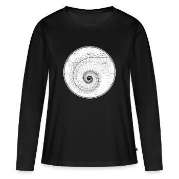 mathematische spirale - Frauen Premium Bio Langarmshirt - Schwarz - Vorne - Julia (174cm)