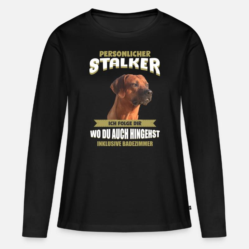 Rhodesian Ridgeback Tshirt - Rhodesian Ridgeback - Frauen Premium Bio Langarmshirt - Schwarz