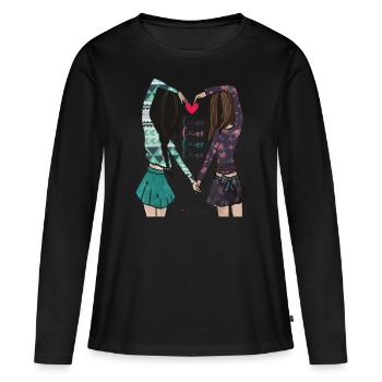 best Friend - Women's Premium Organic Long Sleeve Shirt - black - Front - Julia (174cm)