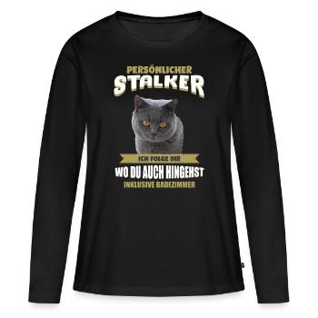 Britisch Kurzhaar Shirt - Britisch Kurzhaar Katze - Frauen Premium Bio Langarmshirt - Schwarz - Vorne - Julia (174cm)