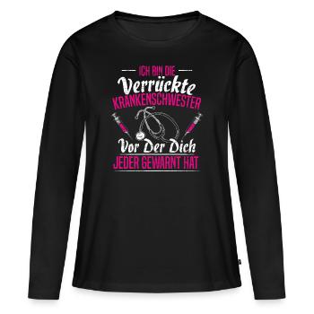 Kranke Schwester Krankenschwester Geschenk - Frauen Premium Bio Langarmshirt - Schwarz - Vorne - Julia (174cm)