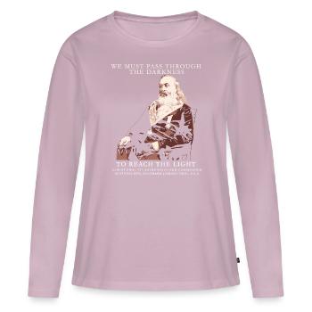 Albert Pike, Franc-maçonnerie Citation Maçonnique Design, - T-shirt manches longues Premium bio Femme - rose poudré - Devant - Julia (174cm)