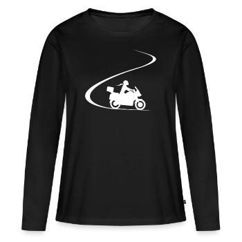 Motocycliste Virage Bikerin Reiseenduro Tourer - T-shirt manches longues Premium bio Femme - noir - Devant - Julia (174cm)