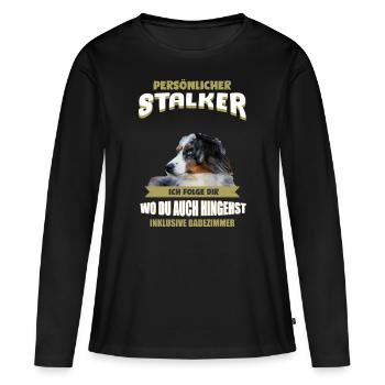 Australian Shepherd Hund - Australian Shepherd - Frauen Premium Bio Langarmshirt - Schwarz - Vorne - Julia (174cm)