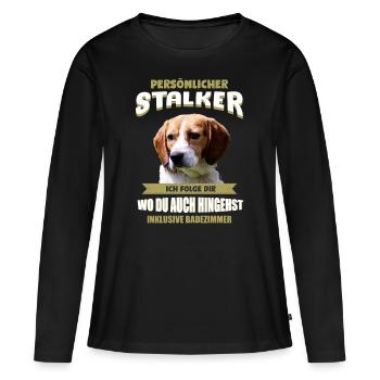 Beagle Hund - Beagle - Frauen Premium Bio Langarmshirt - Schwarz - Vorne - Julia (174cm)