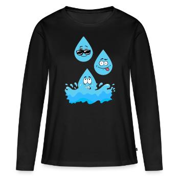 Goutte d'eau - T-shirt manches longues Premium bio Femme - noir - Devant - Julia (174cm)