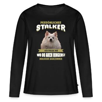 Deutscher Spitz Hund - Deutscher Spitz - Frauen Premium Bio Langarmshirt - Schwarz - Vorne - Julia (174cm)