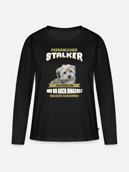 Havaneser Hund - Havaneser - Frauen Premium Bio Langarmshirt - Schwarz