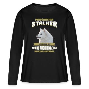 Japan Spitz Hund - Japan Spitz - Frauen Premium Bio Langarmshirt - Schwarz - Vorne - Julia (174cm)