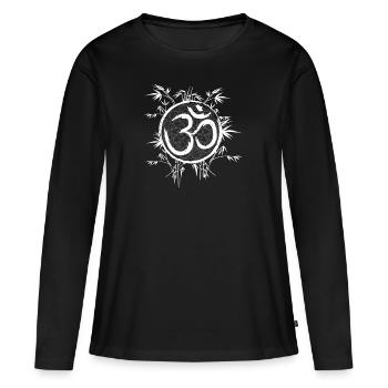 Zen Yoga Méditation Mantra Mantra Yoga - T-shirt manches longues Premium bio Femme - noir - Devant - Julia (174cm)