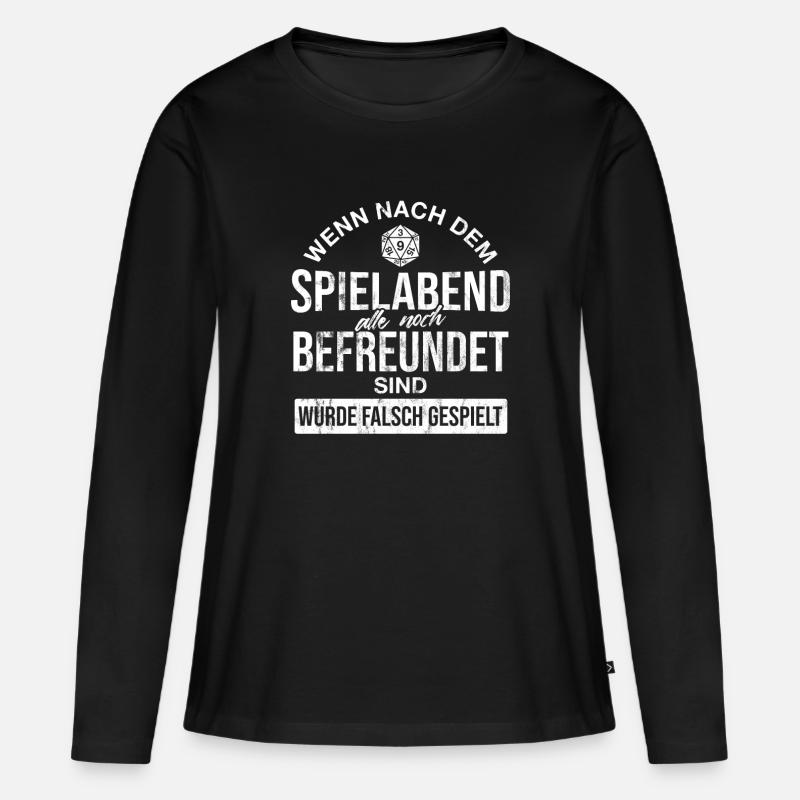 Brettspiele Brettspiel Spieleabend - Frauen Premium Bio Langarmshirt - Schwarz