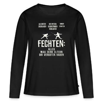 Fechten Fechten - Frauen Premium Bio Langarmshirt - Schwarz - Vorne - Julia (174cm)