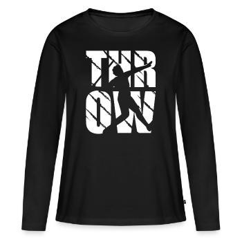Javelin-Lanceur-Design-Werfrau et Lancer - T-shirt manches longues Premium bio Femme - noir - Devant - Julia (174cm)